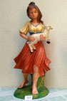 donna con agnello cartapesta cm 30